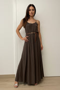 Maxi dress marrone cioccolato