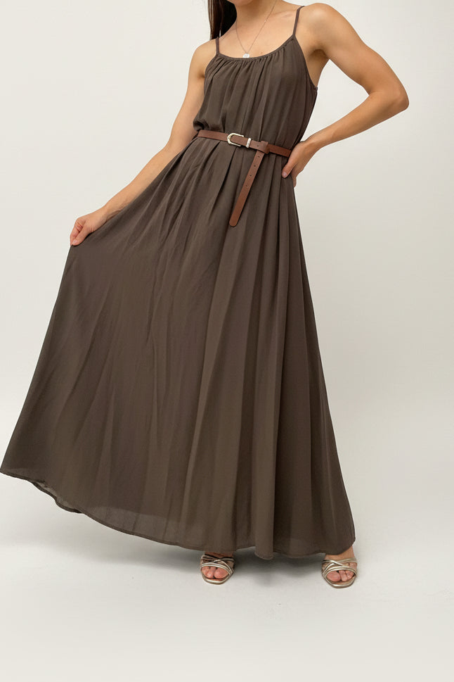 Maxi dress marrone cioccolato